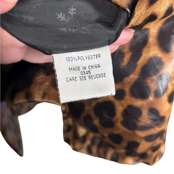 Vintage Georgiou Studio jacket leopard print belted lightweight trench size S - Picture 7 of 8